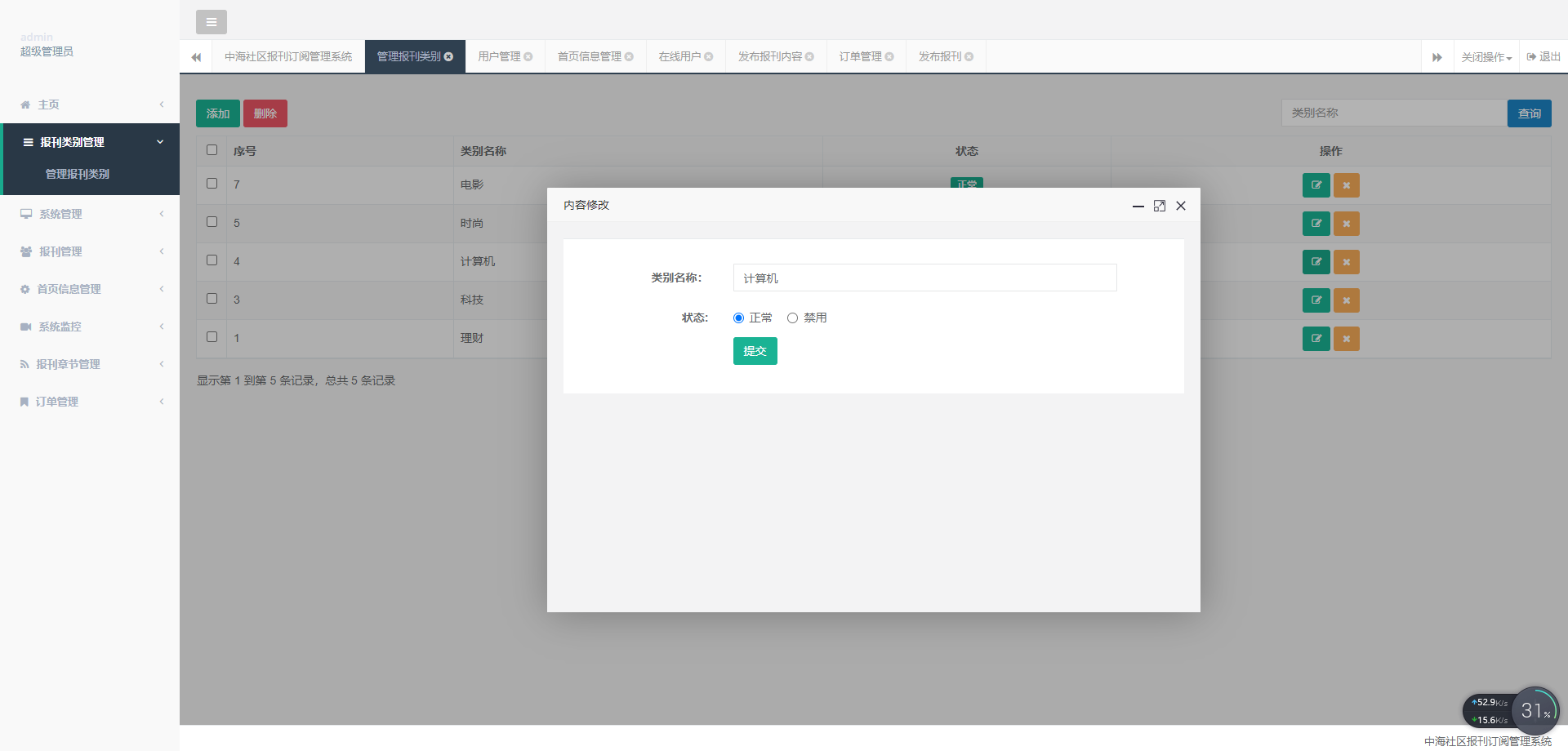 报刊订阅管理系统主图
