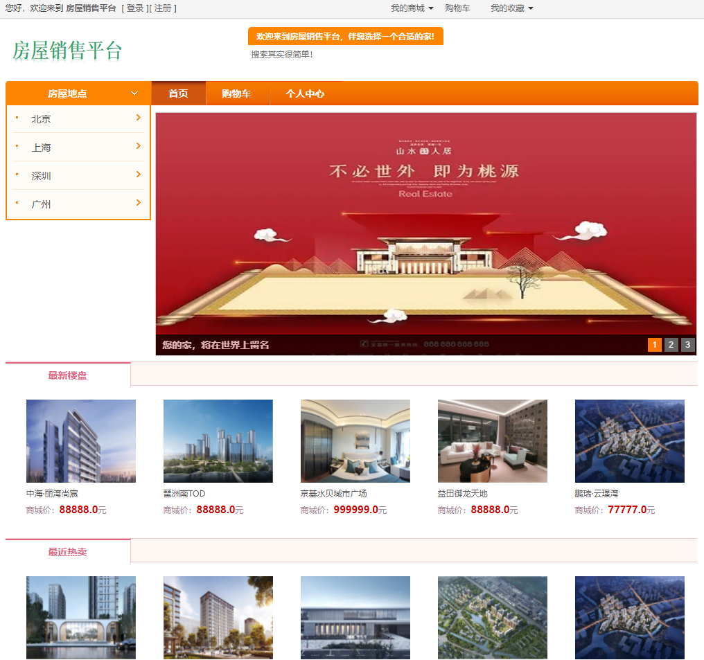 基于SSM的房屋销售平台主图